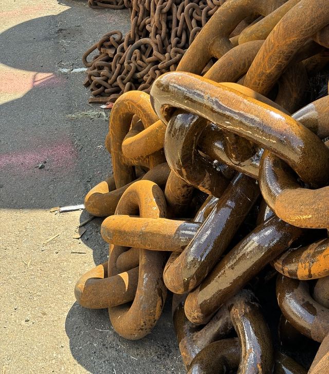 Heavy used stud link chain in our depot