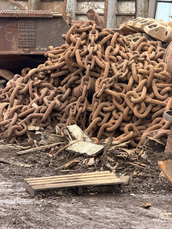 Large pile of used chain in our depot
